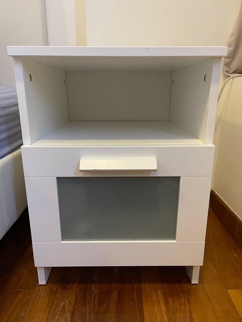 2 x Ikea Brimnes Bedside Table, Furniture & Home Living, Furniture, Shelves, & Racks on