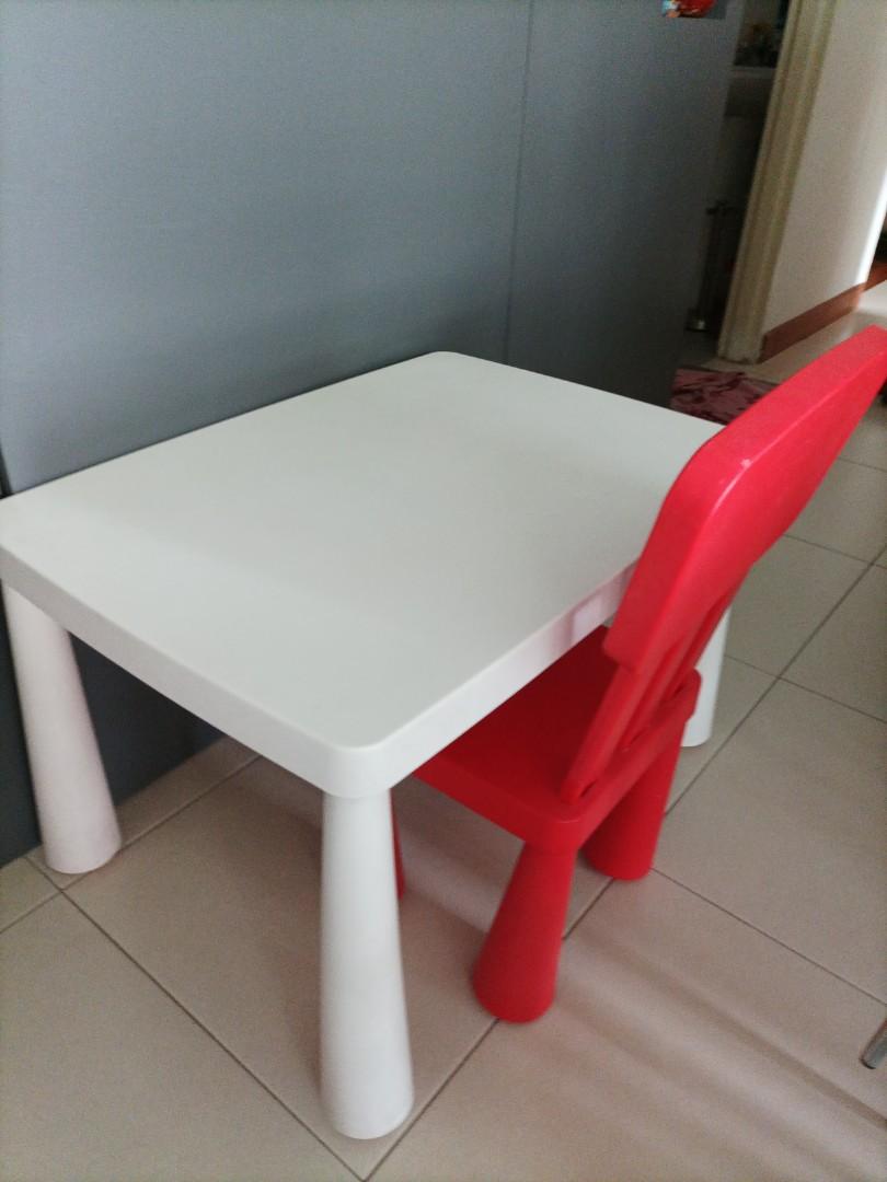 IKEA children table and chairs set Mammut, Babies & Kids, Baby Nursery