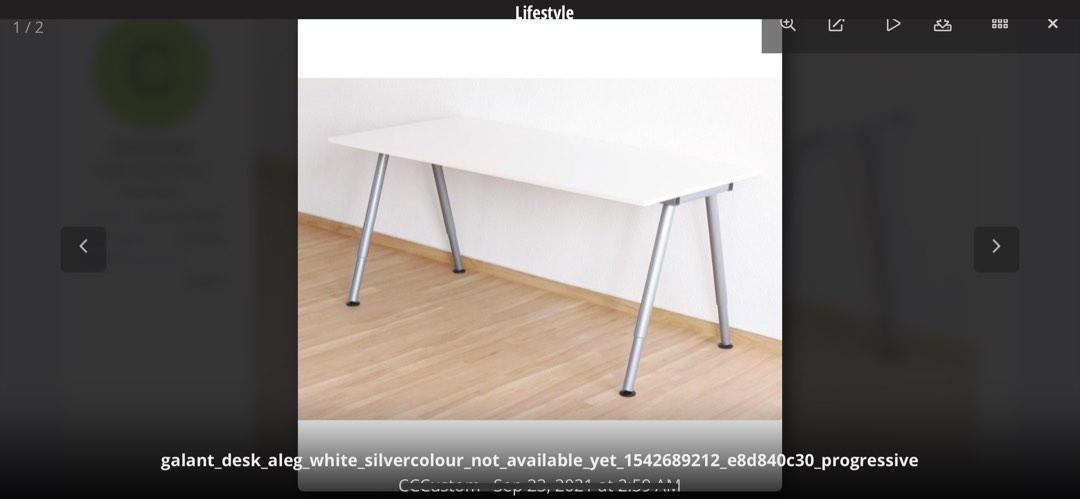 IKEA Galant Adjustable Height Desk (160cm x 80cm), Furniture & Home