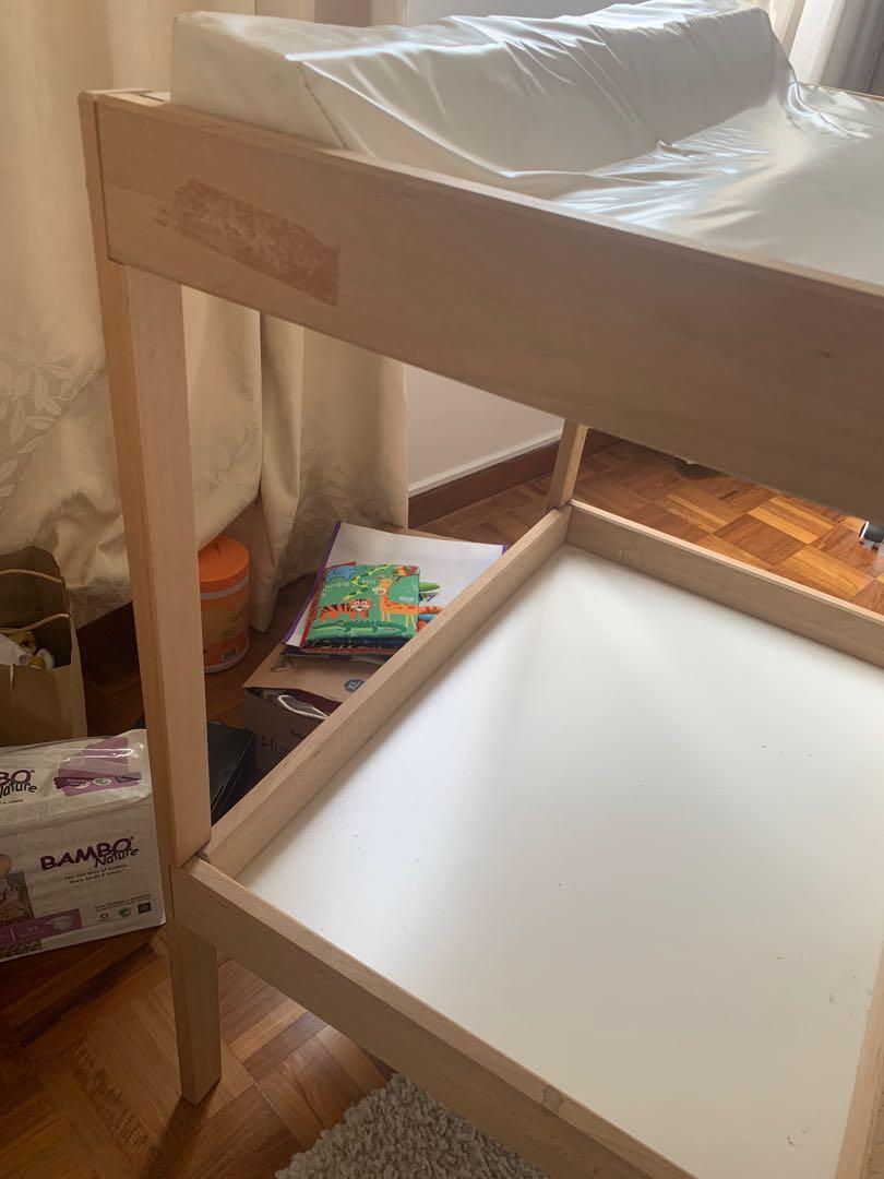 IKEA sniglar wooden change table with mat, Babies & Kids, Baby Nursery