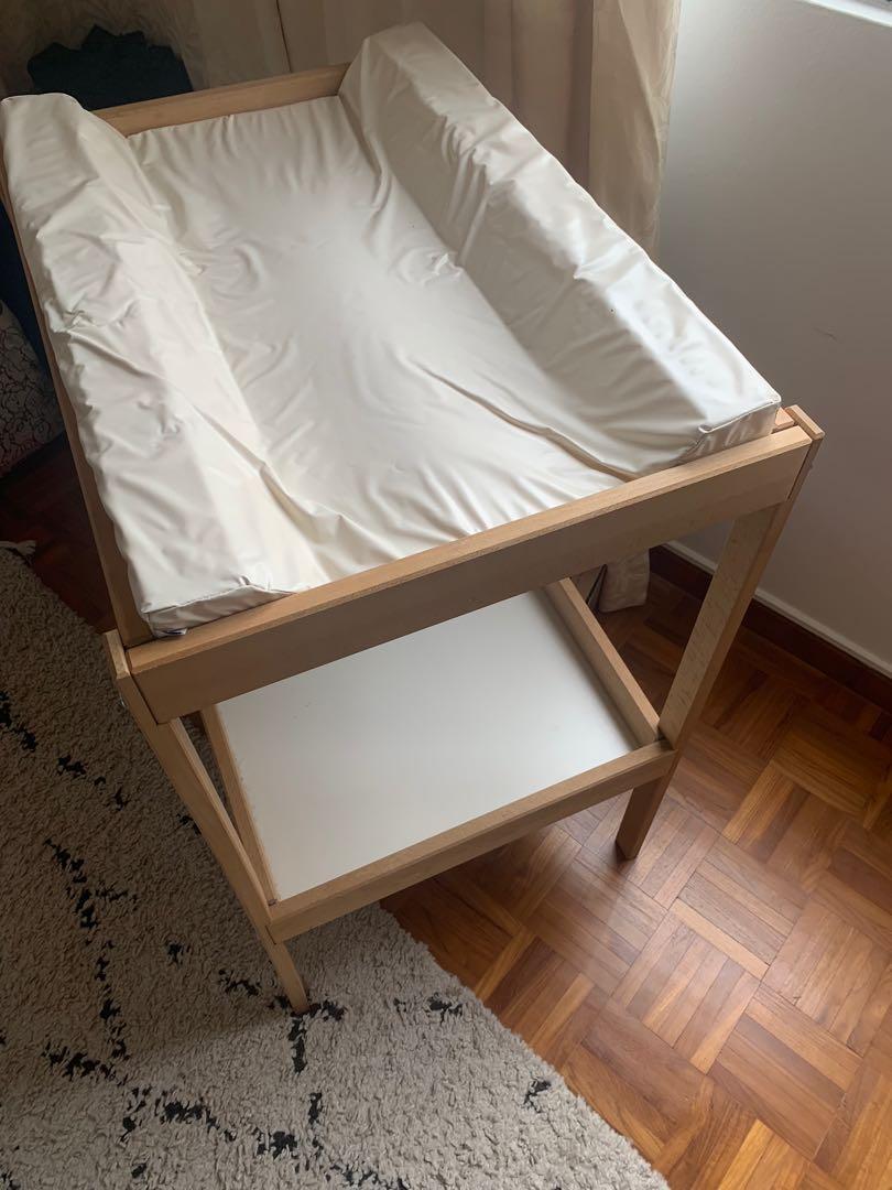 IKEA sniglar wooden change table with mat, Babies & Kids, Baby Nursery