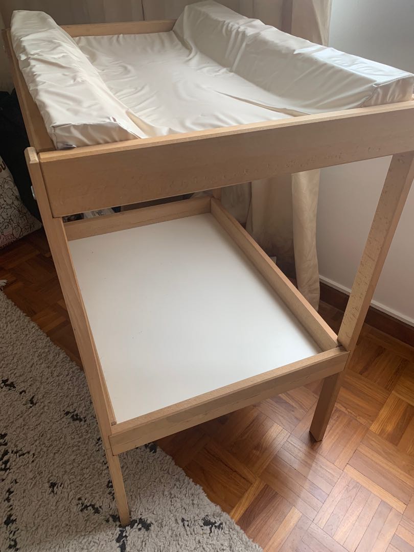 IKEA sniglar wooden change table with mat, Babies & Kids, Baby Nursery