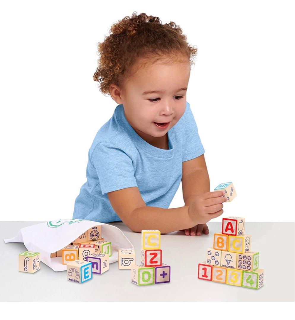 Last set! Cocomelon JJ Wooden Abc 123 Blocks Wooden Puzzles, Hobbies