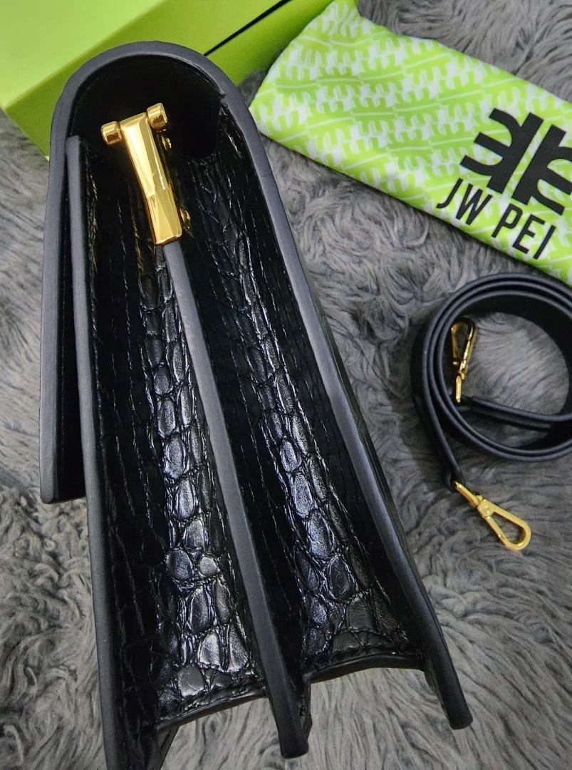 JW PEI Mini Flap Crossbody Bag (Category: Luxury Bags & Wallets) located in Pasig City. Submitted by closet_reframe (Listing ID 1184675458, Image 3). Description: 100% Authentic Used once With box, dust bag, tag inside Material: Vegan Leather Leather type: Croc-Embossed/Lizard-Embossed/Smooth Leather. Disclosure: Push-Lock Closure. Season: 2022 Spring. Compartment: 2 compartments. Side pockets: 2 Interior Pockets, 1 Zipping Pocket. Strap: Detacha