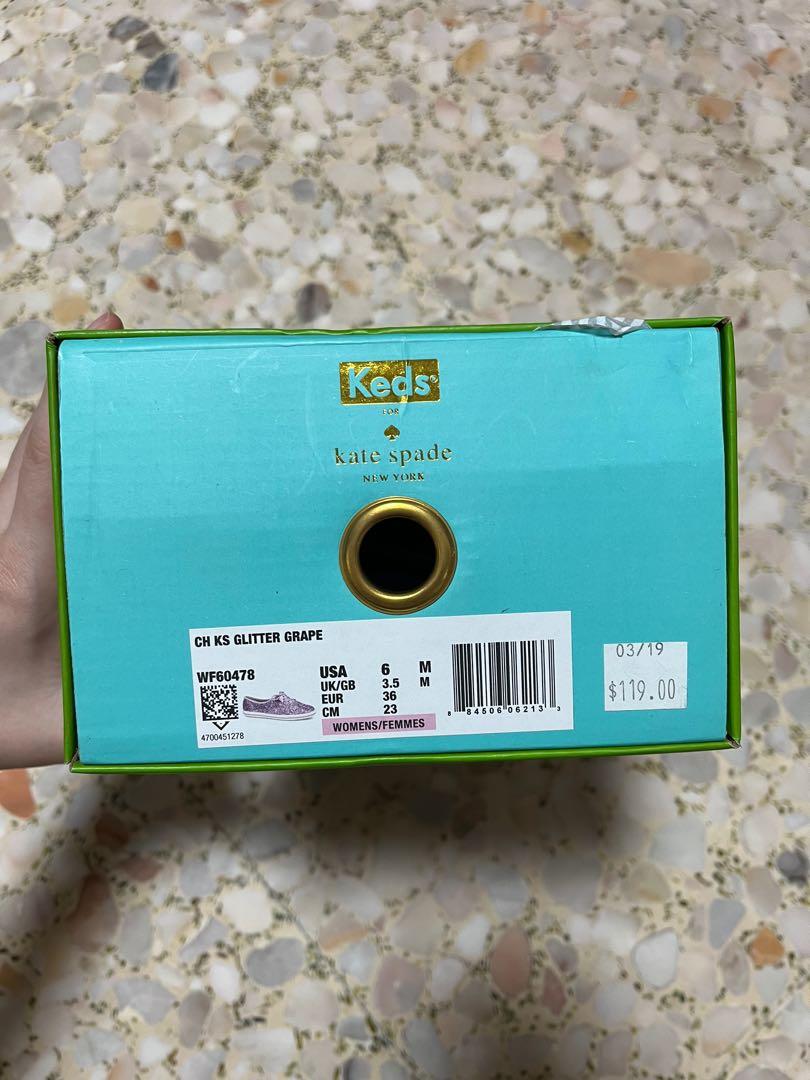 Keds Kate Spade glitter purple grape, Women's Fashion, Footwear