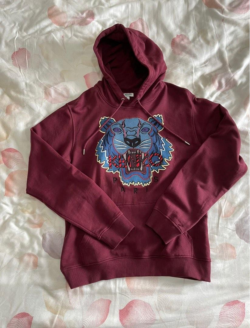 Kenzo burgundy tiger hot sale sweatshirt