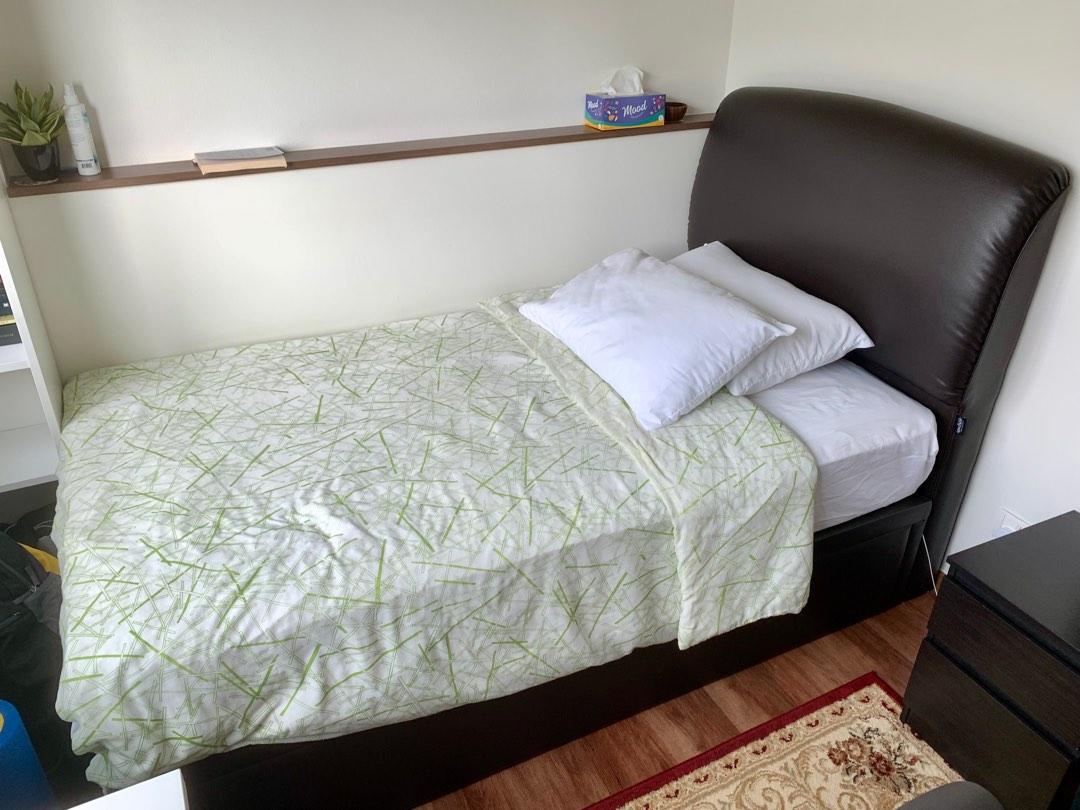 King Koil Super Single Storage Bed with mattress, Furniture & Home