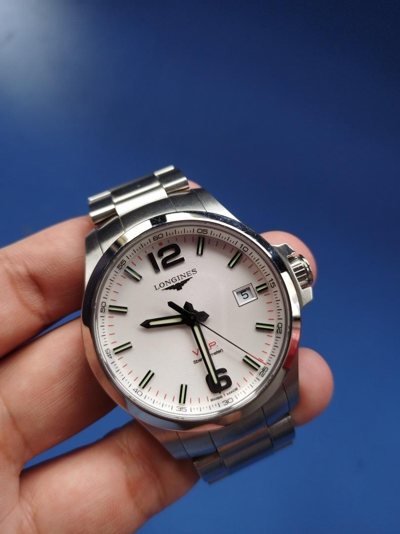 Longines Conquest V.H.P Silver 43mm Quartz Luxury Watches on