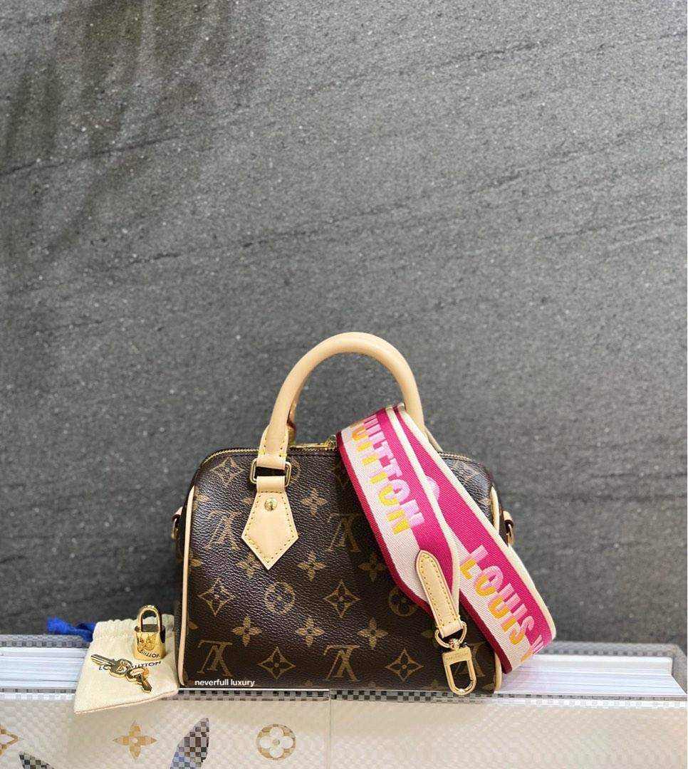 LV Speedy Bandouliere 20 in Monogram Canvas and Pink Patterned Strap –  Brands Lover