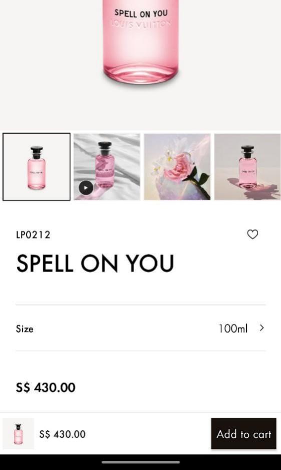 Louis Vuitton Spell On You Eau De Parfum Bottle, Beauty & Personal