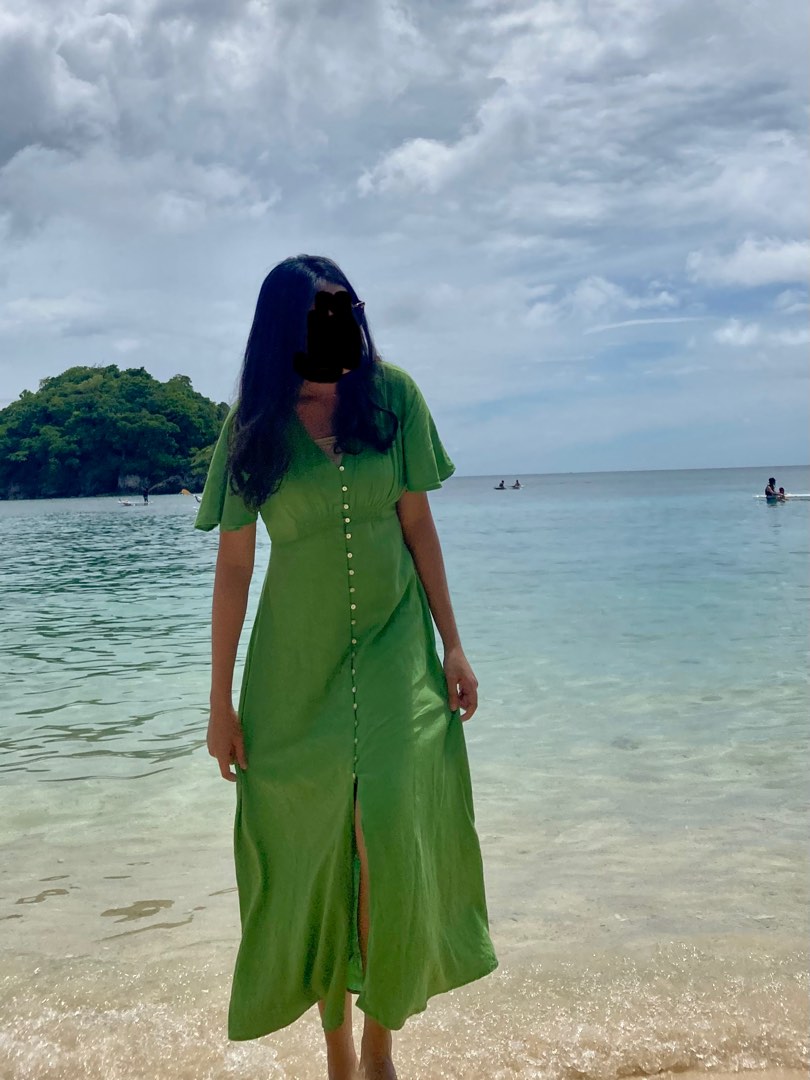 Mango Green Button Down Linen Dress, Women's Fashion, Dresses u0026 Sets,  Dresses on Carousell