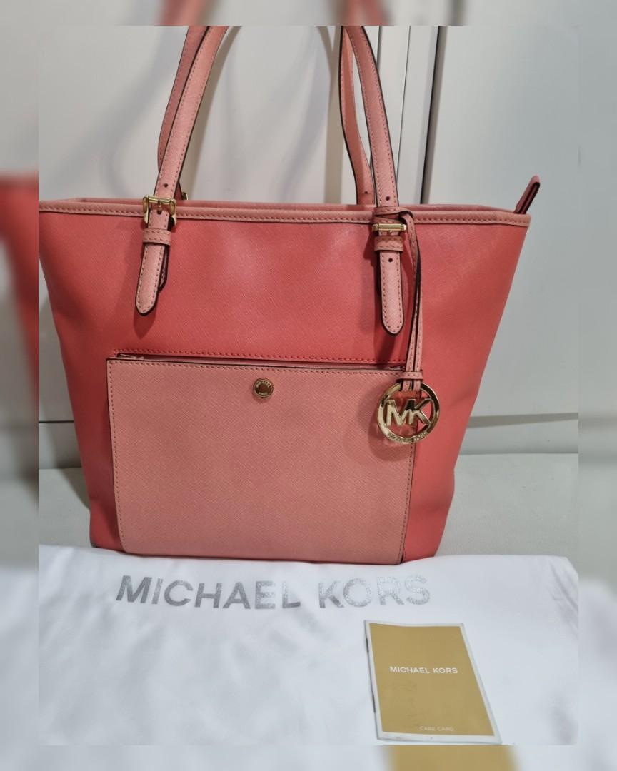 MICHAEL KORS RETAIL BUTIK AUTHENTIC JET SET MEDIUM TOP ZIP SNAP