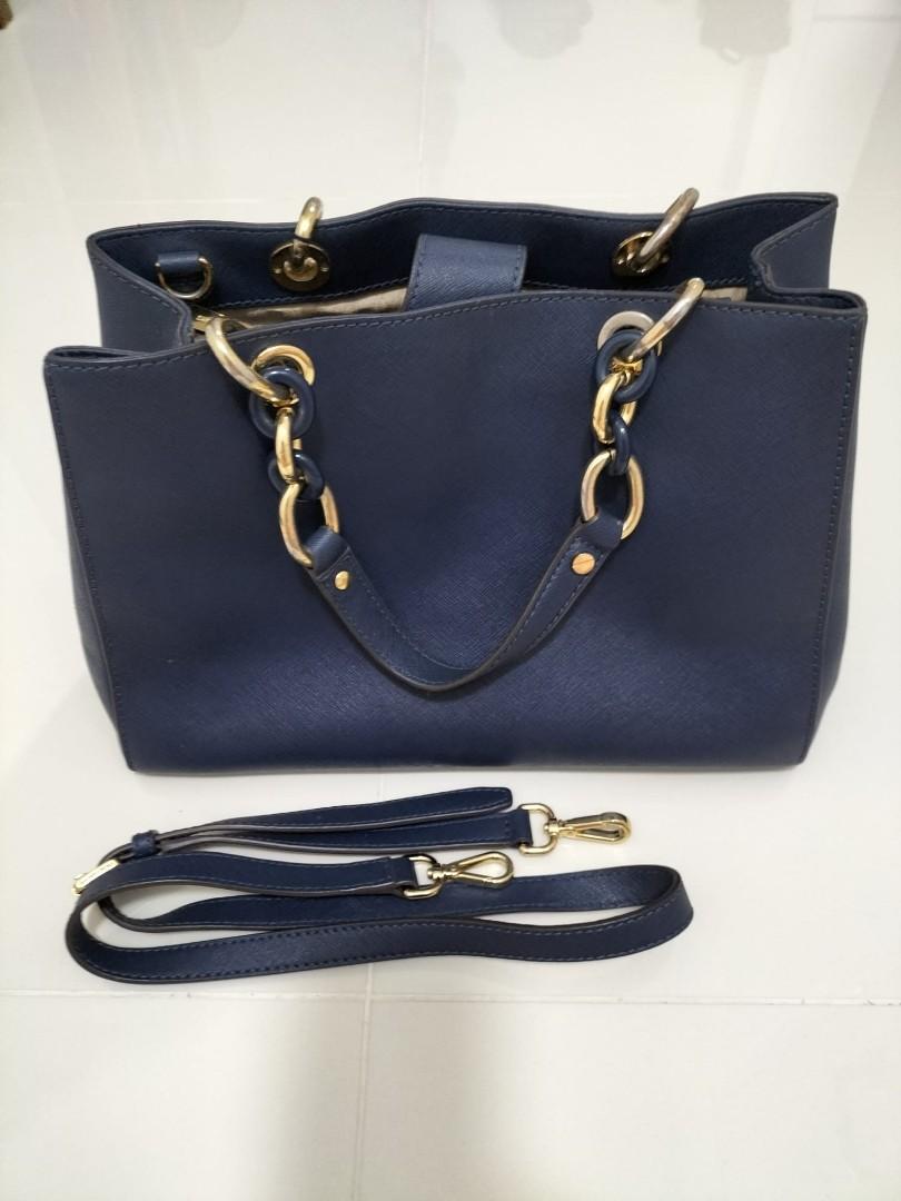 Michael Kors Cynthia Saffiano Leather Satchel Bag Women s Fashion