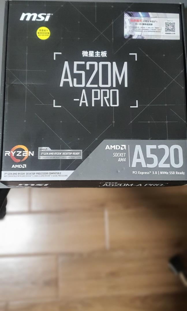 MSI A520M A PRO, Computers & Tech, Parts & Accessories, Computer Parts ...