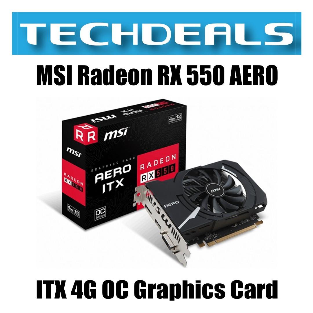MSI Radeon RX 550 AERO ITX 4G OC Graphics Card, Computers & Tech, Parts ...