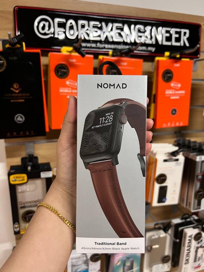 Nomad Traditional Leather Strap for Apple Watch Series 45mm 42mm