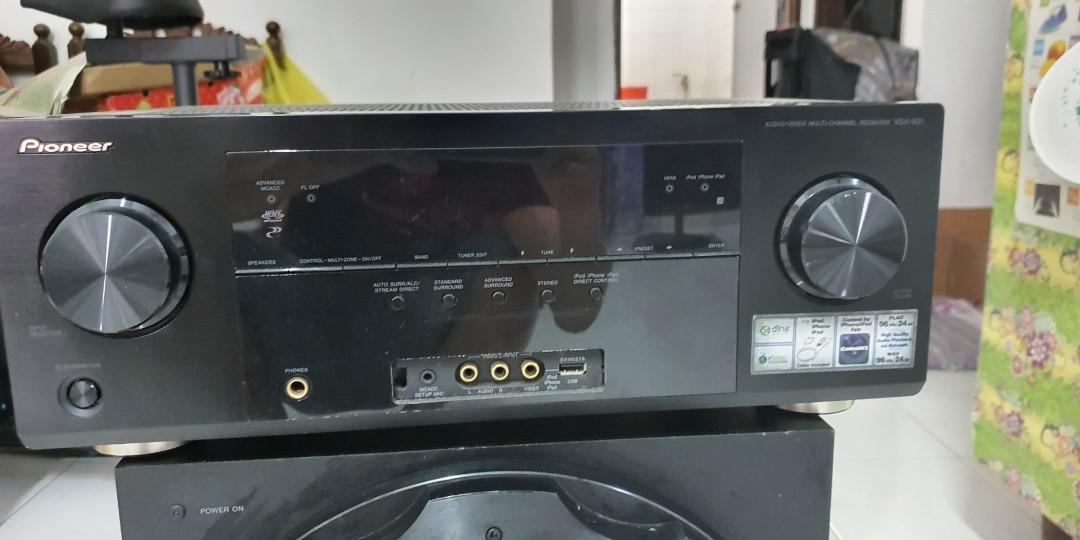 Pioneer amplifier with speaker and sub woofer, Audio, Soundbars