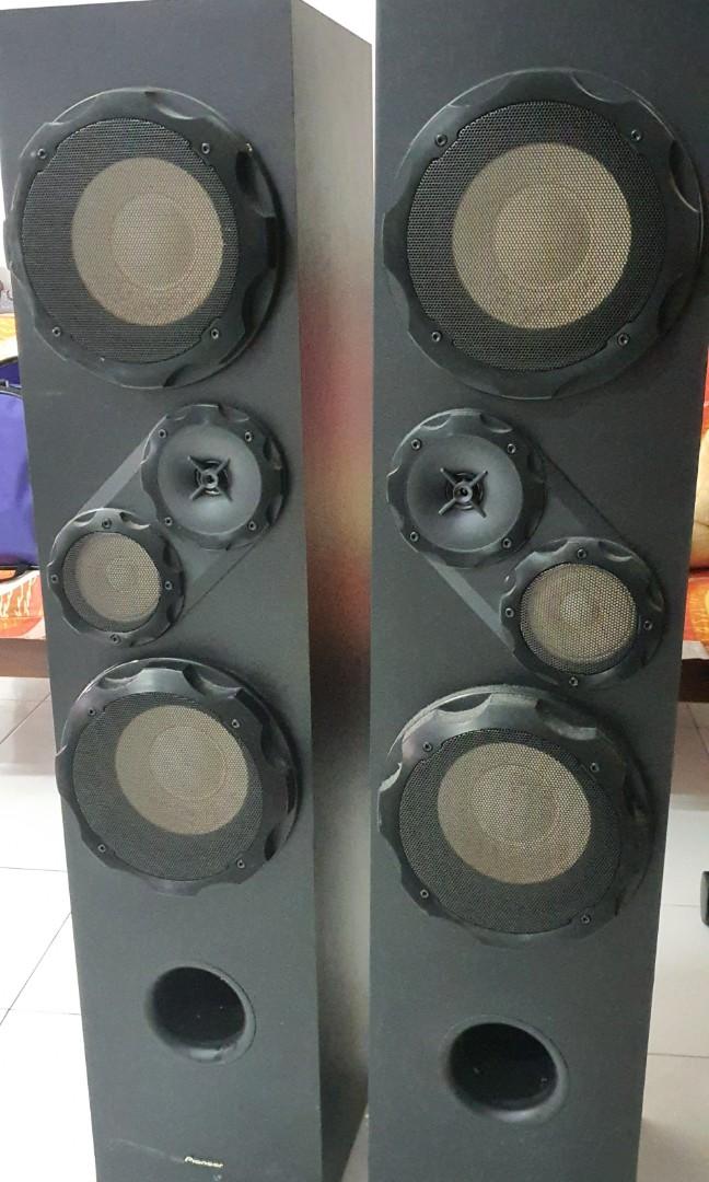 Pioneer amplifier with speaker and sub woofer, Audio, Soundbars