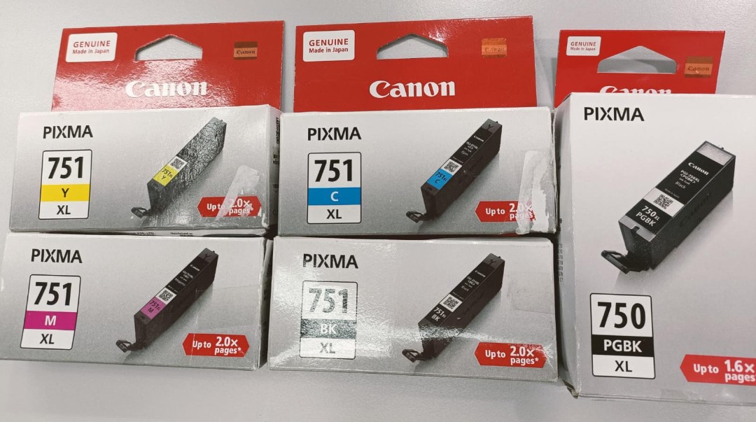 PIXMA 750 & 751 ORIGINAL CANON INK Full Set, Computers & Tech