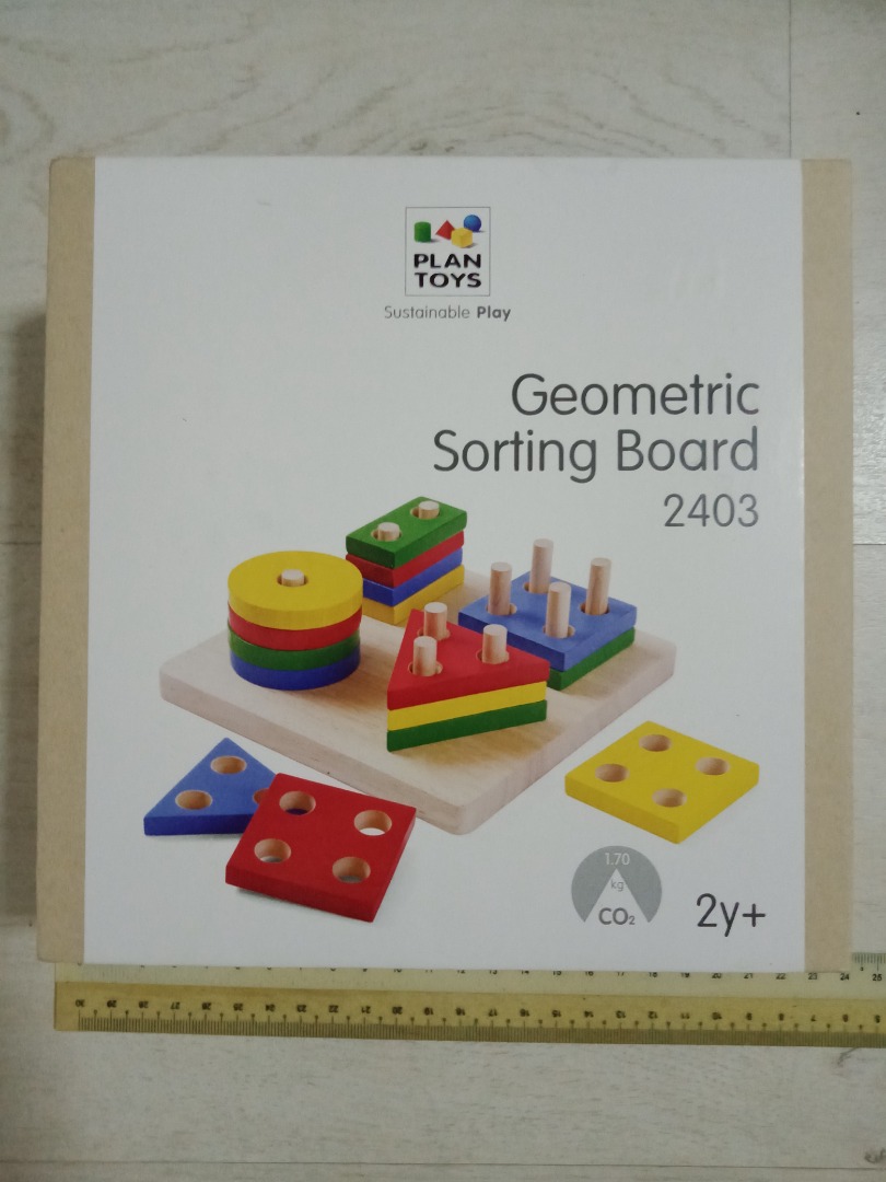 Plan Toys geometric sorting board, Babies & Kids, Infant Playtime on