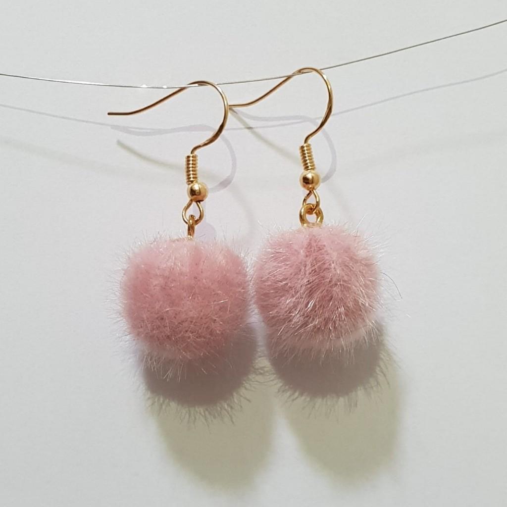 Gold pom pom clearance earrings