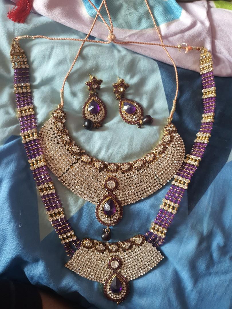 Purple online necklace set