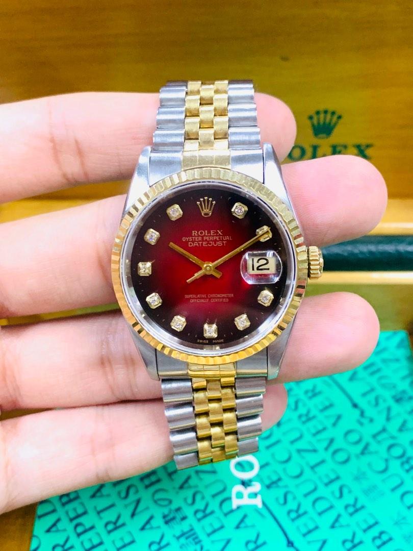 Rolex datejust deals red face