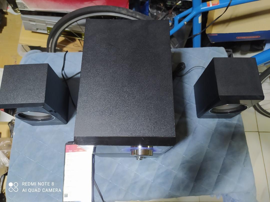 Royal Shadow Multimedia Speaker System (Category: Soundbars, Speakers & Amplifiers) located in Pasay City. Submitted by marineljapansurplus (Listing ID 1184510800, Image 2). Description: Royal Shadow Multimedia Speaker System Model: RS-SP2-1-01 RMS: 11.5W + 9.5W (2) Impedance: Sub 4ohms, Sat 4ohms Power Supply: 110v 50/60Hz Superb & quality sounds * Transformer available * Compact transformer 50W capacity for only ₱ 250. Heavy duty transformer: 1