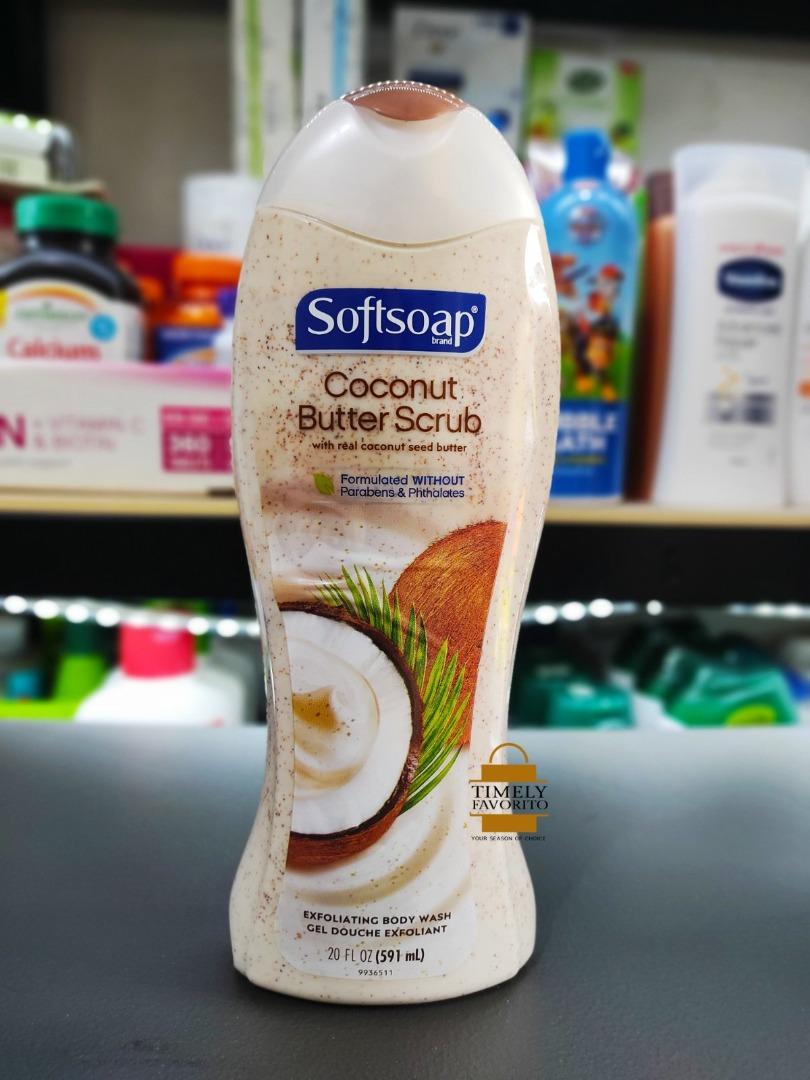 Softsoap Exfoliating Body Wash Coconut Butter Scrub 591ml, Beauty