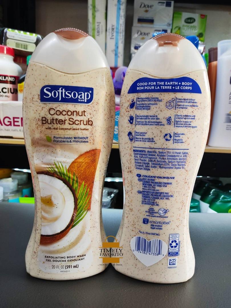 Softsoap Exfoliating Body Wash Coconut Butter Scrub 591ml, Beauty