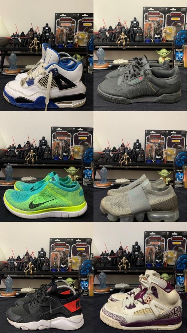 Steal Sneakers (Category: Sneakers) located in Paranaque City. Submitted by Skyguys_Toys (Listing ID 1184642423, Image 1). Description: 🔥For sale🔥 Jordan 4 Retro Motorsports (2017) Size: 4.5Y US Issue: needs wash/cleaning Price: 3,500 Adidas Yeezy Powerphase Calabasas core black Size: 5US Issue: needs wash/cleaning Price: 2,500 Nike Women’s Free 4.0 Flyknit Running Shoes Size: 6.5US Issue: needs wash/cleaning ; missing one shoe lace Price: 900 
