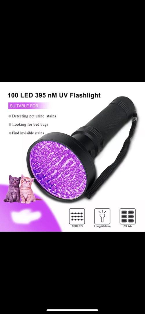 Super Bright 100 LED 395nm Ultraviolet Torch Flashlight UV Blacklight ...
