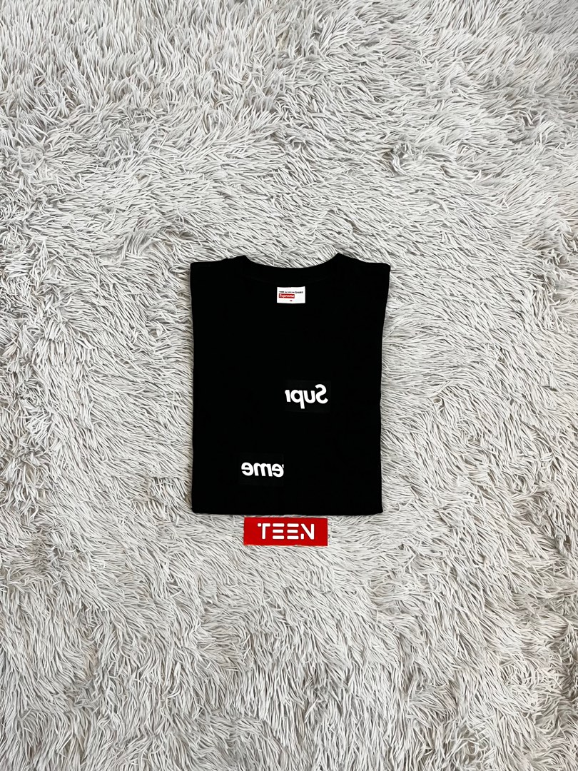 Supreme cdg split box 2025 logo tee legit check
