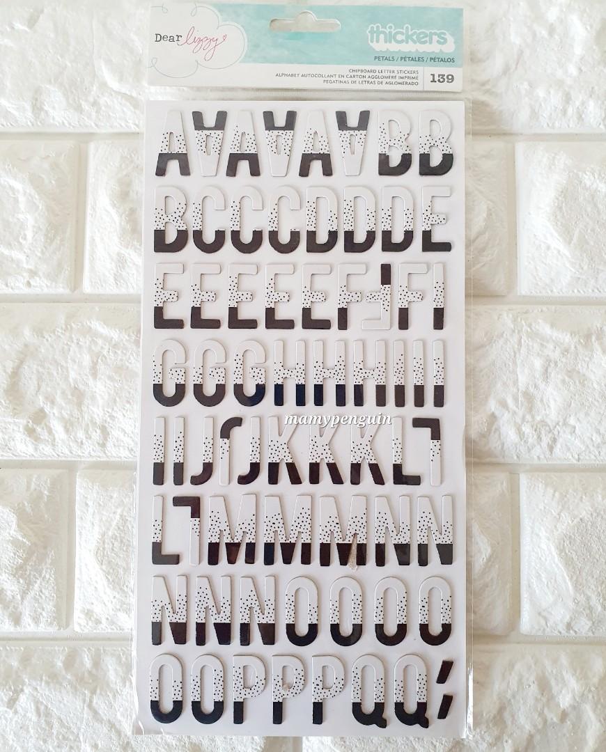 Thickers Scrapbook Alphabet Chipboard Letters Sticker Sheets Letter