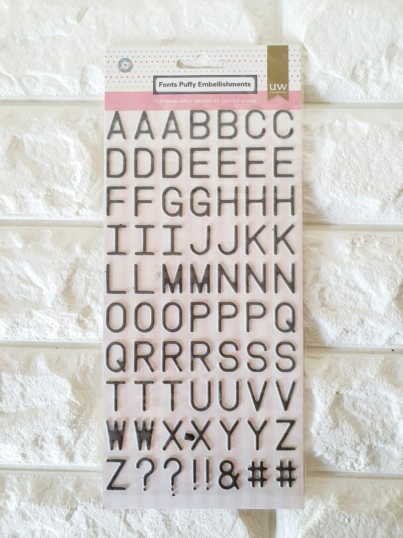 Thickers Scrapbook Alphabet Chipboard Letters Sticker Sheets Letter