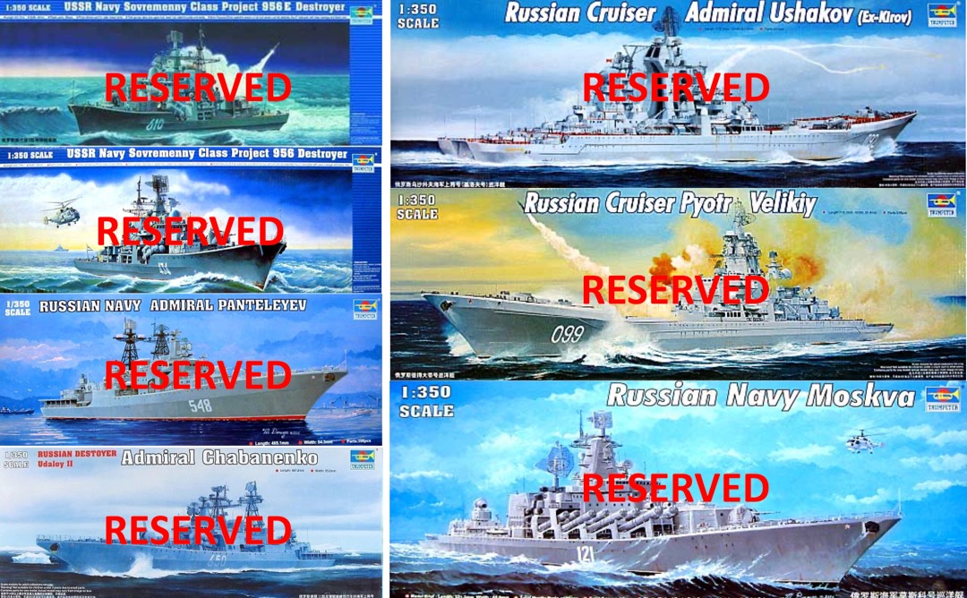 Trumpeter 1/350 Russian Destroyers Sovremenny-Class, Udaloy-Class ...