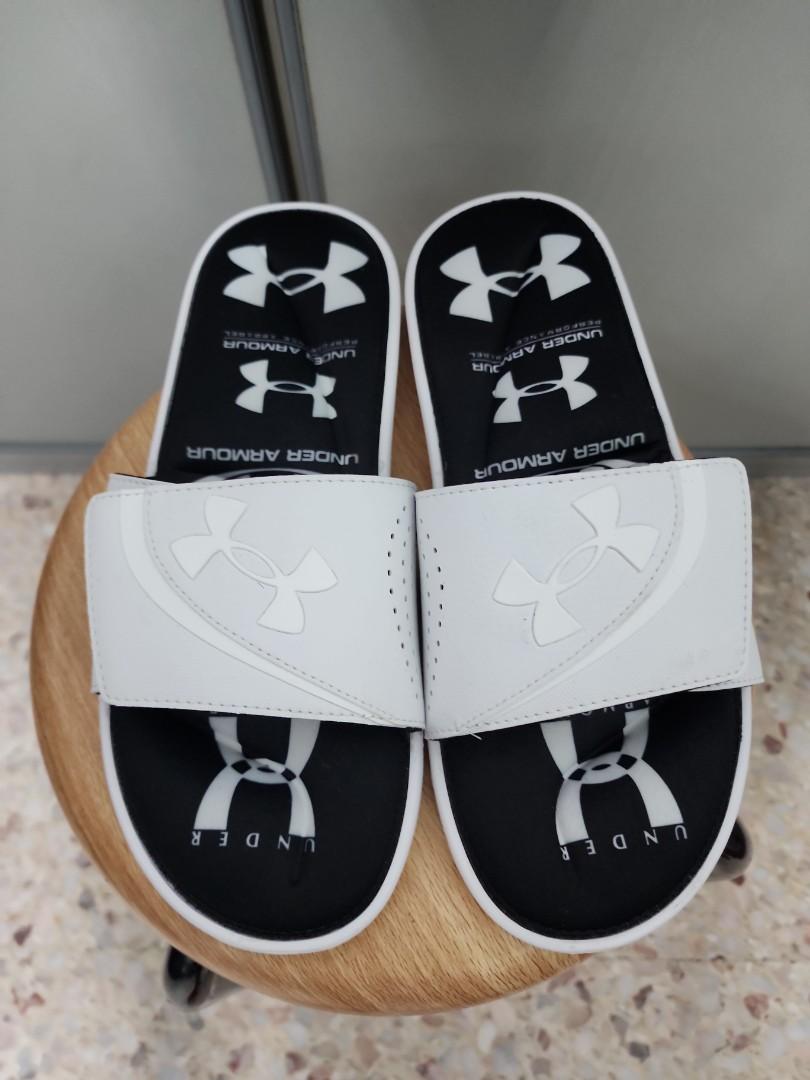 White under 2024 armour flip flops