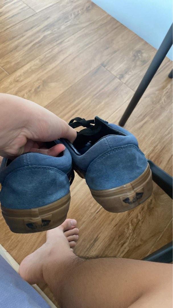Vans blue store suede gum sole