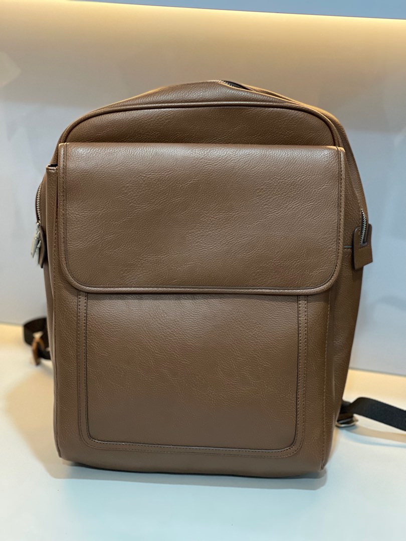 ZARA Backpack Laptop Universal Brown, Fesyen Pria, Tas & Dompet