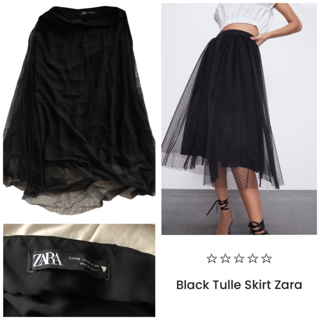 Black tulle skirt zara discount