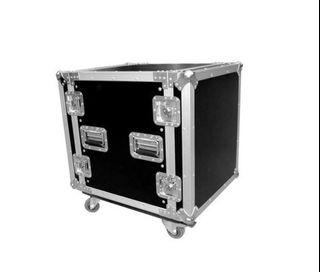 12U flight case console rack cabinet for AV amplifier flight  2 door