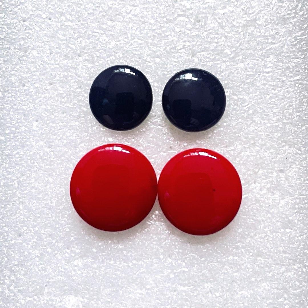 2 pairs Button Earrings Women s Fashion Jewelry Organisers Earrings on Carousell