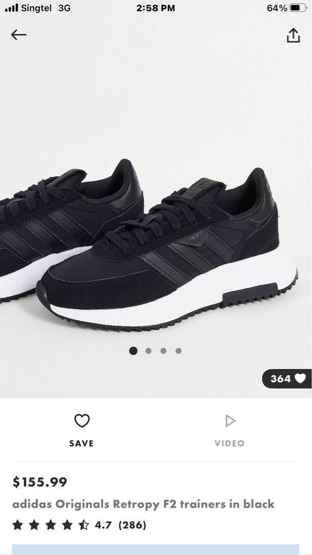 Adidas original Retropy F2 trainers in black with mail