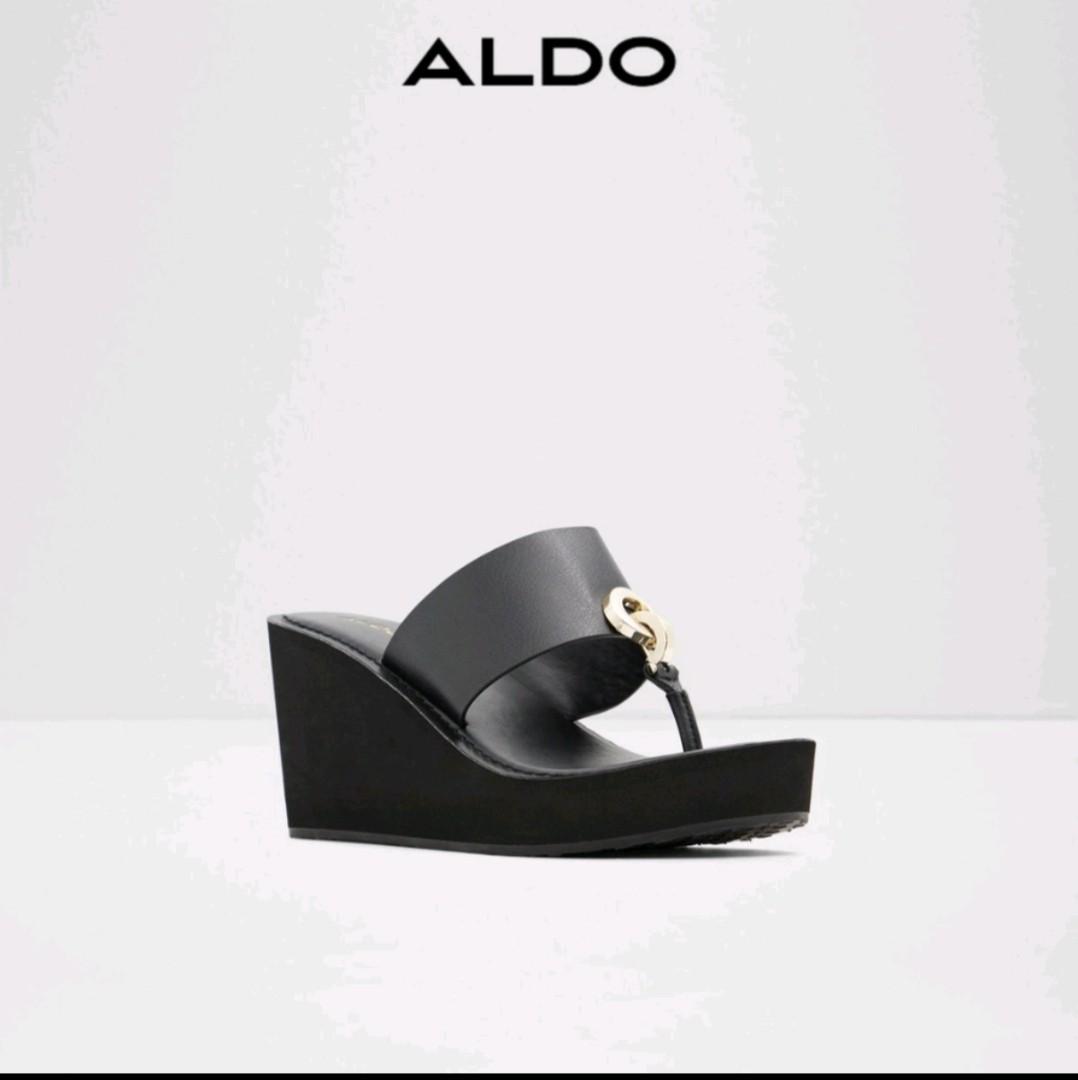 Aldo black sale wedge sandals