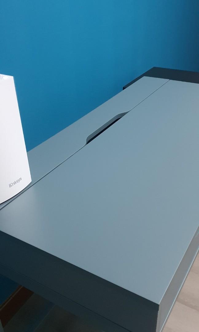 Alex desk grey turquoise. Office table, Furniture & Home Living