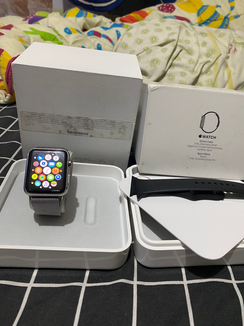 Apple watch 316l fullset original stainless steel silver Fesyen