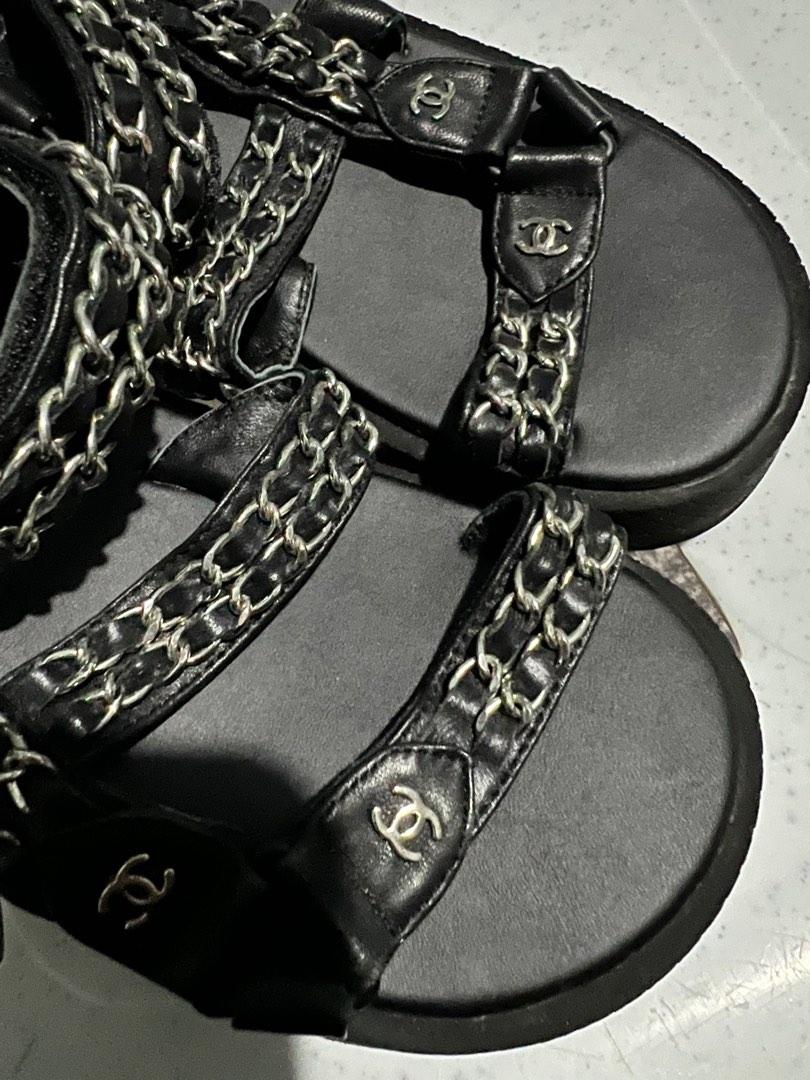 authentic CHANEL black strappy sandals Women s Fashion Footwear