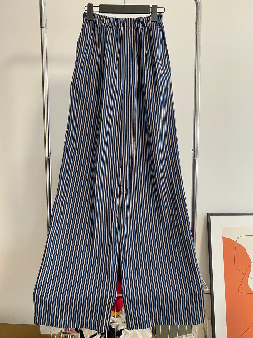 Balenciaga 17 Fw Runway Striped Wide Legged Pants