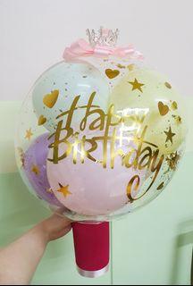 Online ​12 Red Rose Bouquet with Greens and One Piece Happy Birthday  Balloon to Philippines