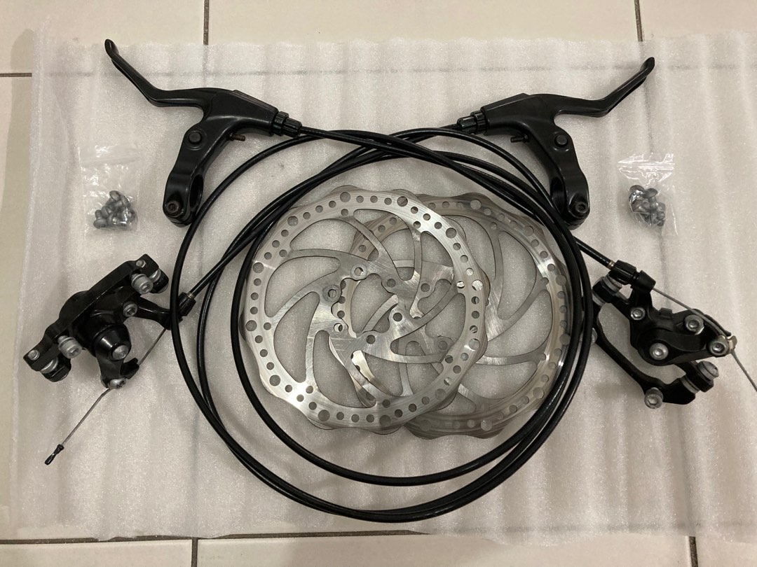 Bicycle Disk Brake Set (Front + Rear), Sports Equipment, Bicycles